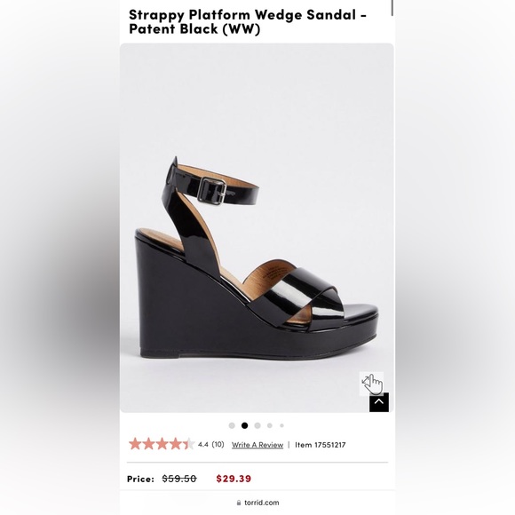 Torrid Black Patent Platform Wedge Sandals - Picture 4 of 6